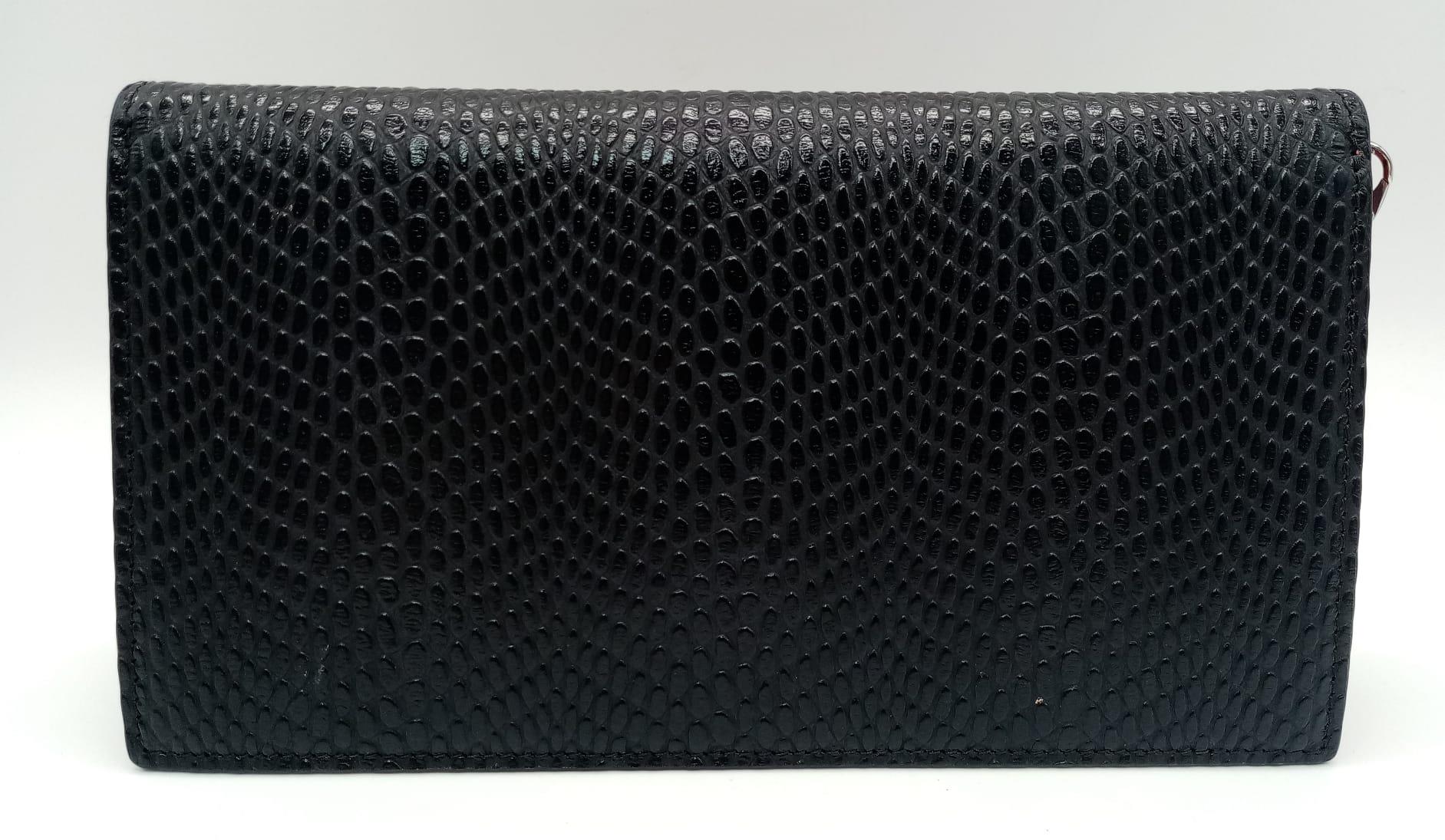 Black Loubi54 Snake Effect Leather Clutch Bag. With its sleek lines, the elegant Loubi54 clutch - Image 6 of 7