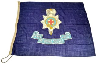 WW1 British 8th Battalion Royal Sussex Regiment Flag made by the Excelsior Flag Company.