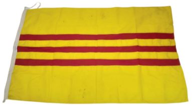 Vietnam War Era South Vietnam Flag with maker’s label. 155 x 95cm.