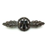 3rd Reich Luftwaffe Squadron Clasp for Bomber Pilots-Silver Grade. Late War silvered tombac, non-