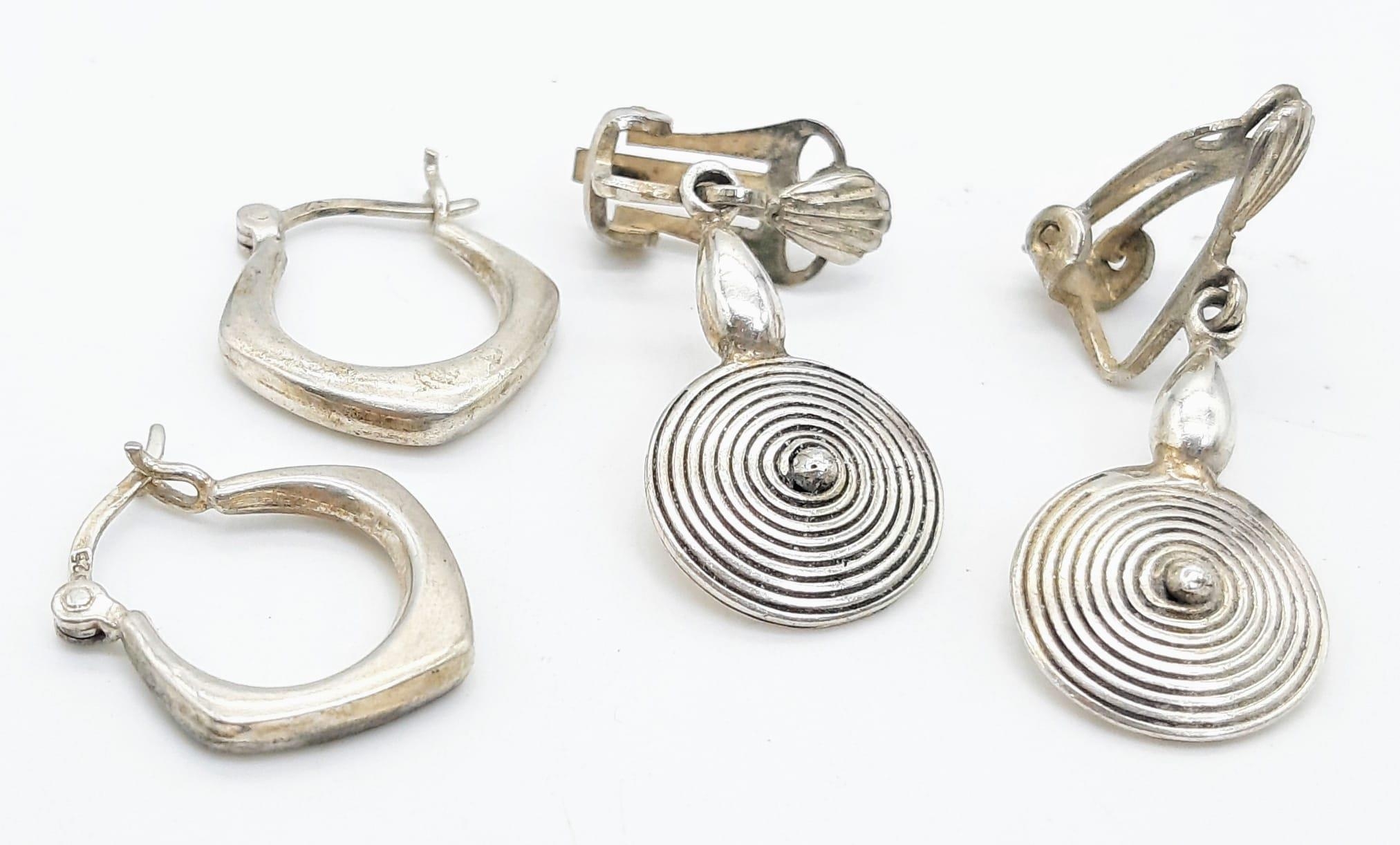 Four Pairs of 925 Silver Different Style Earrings. - Image 3 of 5