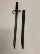 A WW2 Japanese Type 30 Arisaka Bayonet and Scabbard - with arsenal stamp. ML 398.