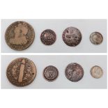 Four Early French Silver Napoleonic Coins. Please see photos for finer details and conditions.