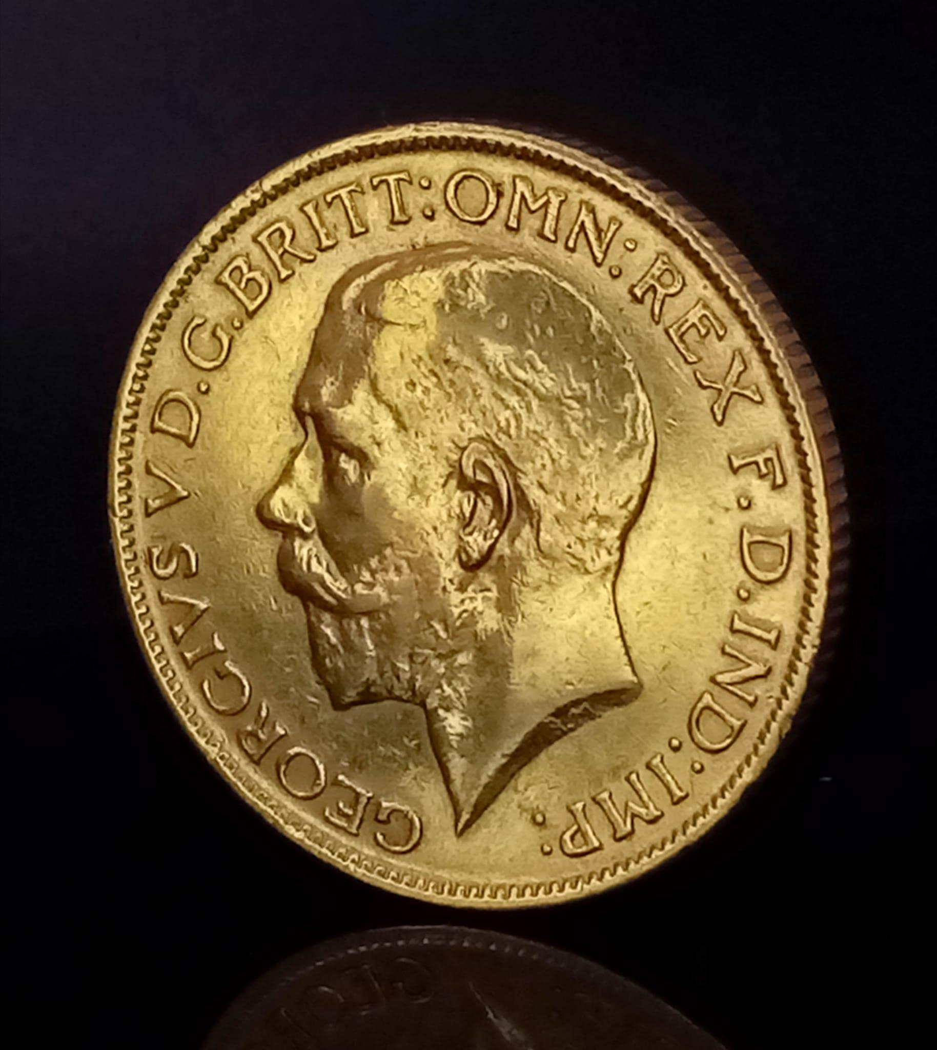 A 22 K gold, full sovereign, King George V. 1914, 8 g. - Image 2 of 3