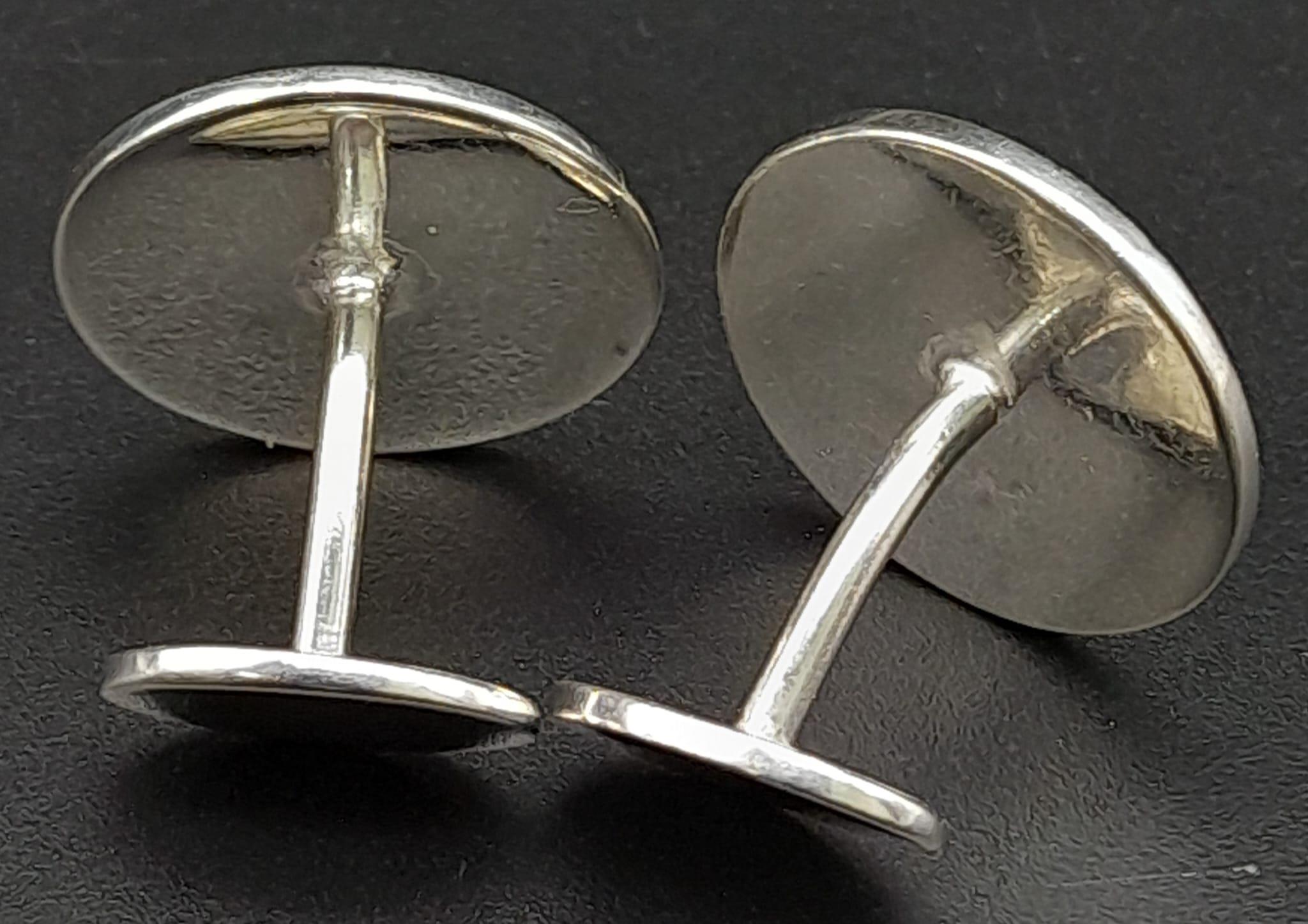 A STERLING SILVER TIFFANY & CO STYLE CUFFLINKS 12G - Image 2 of 3