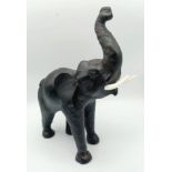 A Mid Century Liberty of London Black Leather Elephant Figure - 30cm x 34cm. Slight wear.
