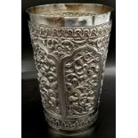 Indian Silver Beaker - Circa 1890 This exceptional, unmarked and impressive antique Indian silver