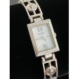 Ladies PULSAR WRISTWATCH IN00-X217. Finished in stainless steel with square case and mother of pearl