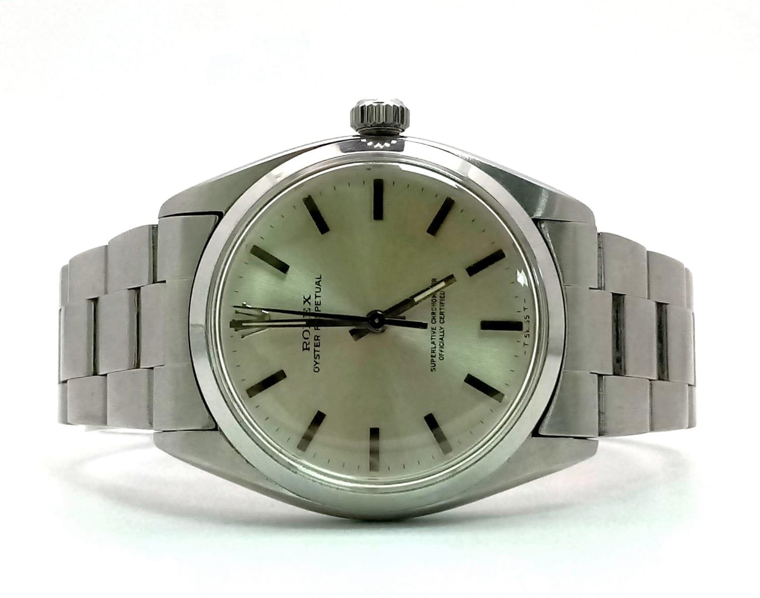 A Vintage Rolex Oyster Perpetual Gents Watch. Stainless steel bracelet and case - 34mm. Automatic - Image 4 of 9