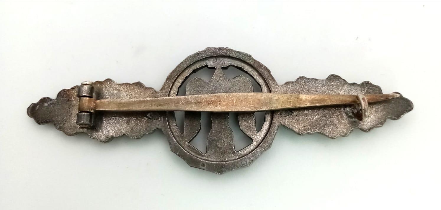 3rd Reich Luftwaffe Squadron Clasp for Bomber Pilots-Silver Grade. Late War silvered tombac, non- - Image 3 of 3