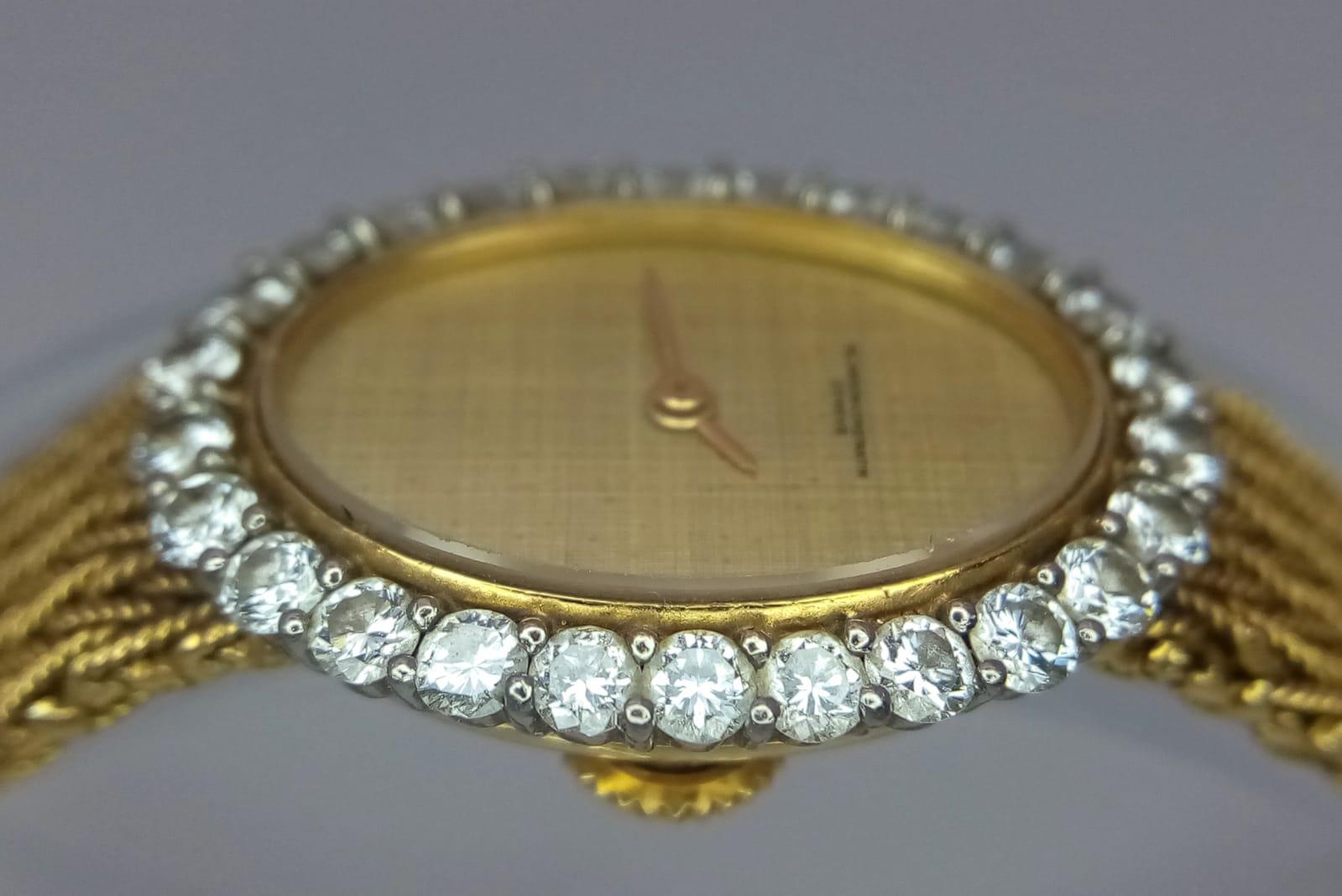 A Vacheron-Constantin 18K Yellow Gold and Diamond Ladies Watch. Gold bracelet and oval case - - Image 4 of 9