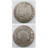 An 1818 George III Half-crown Silver Coin. Small head. S3789. Please see photos for conditions.