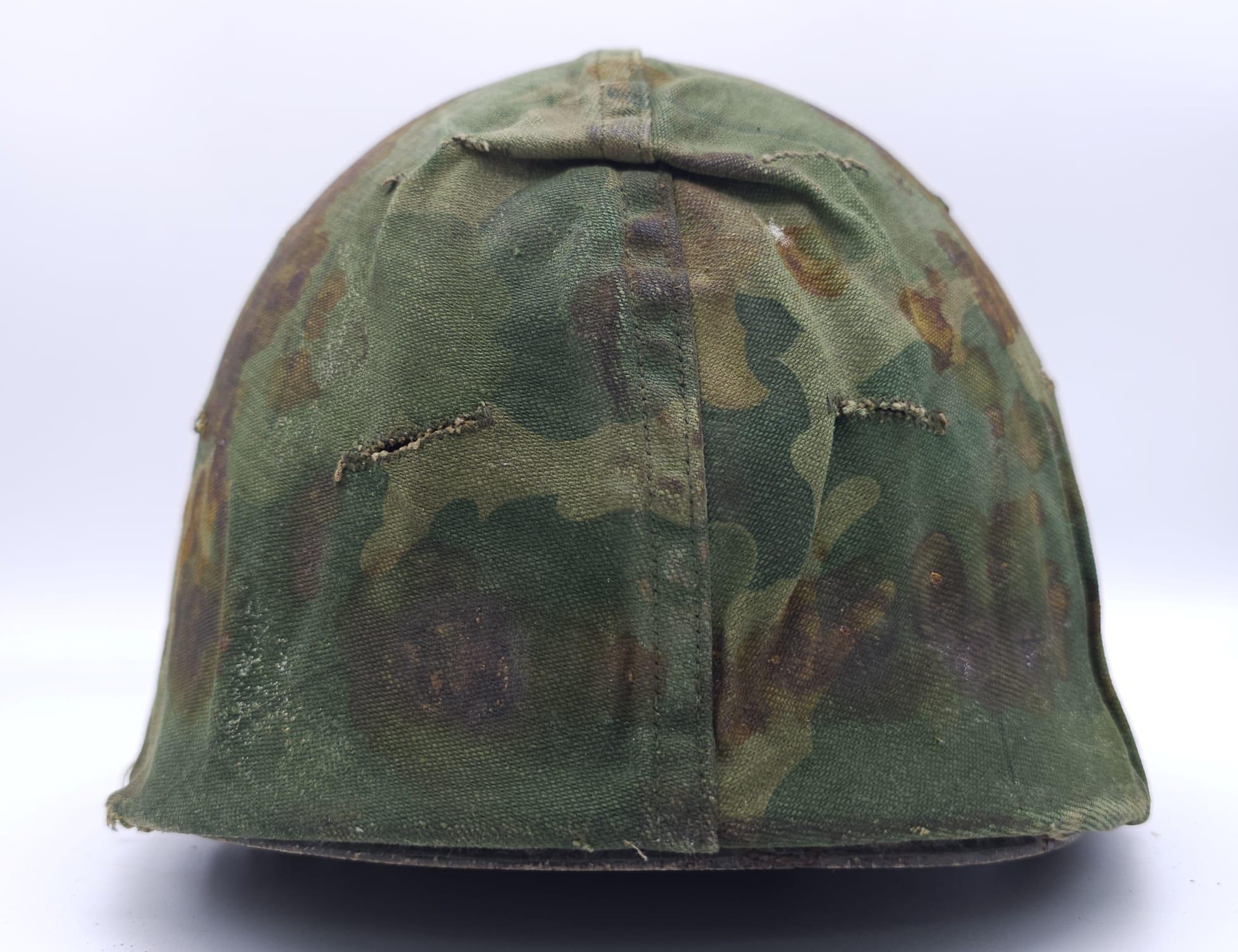 Vietnam War Era US M1 Helmet with Mitch pattern Cover and liner. Bought from a farmer in Da-Nang - Image 5 of 9