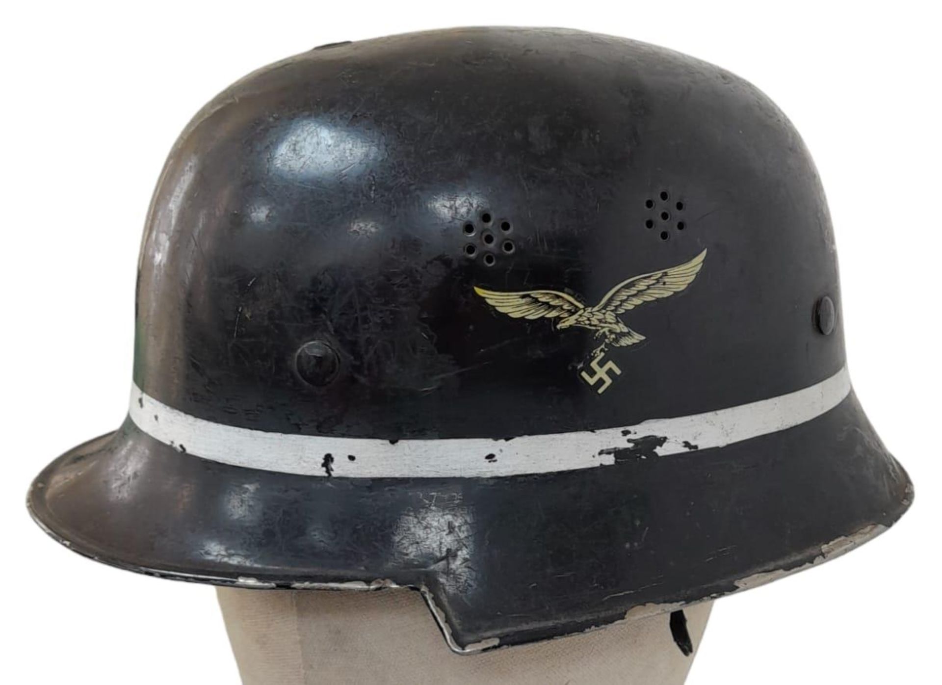 WW2 German Luftwaffe Crash Tender Crew Helmet.