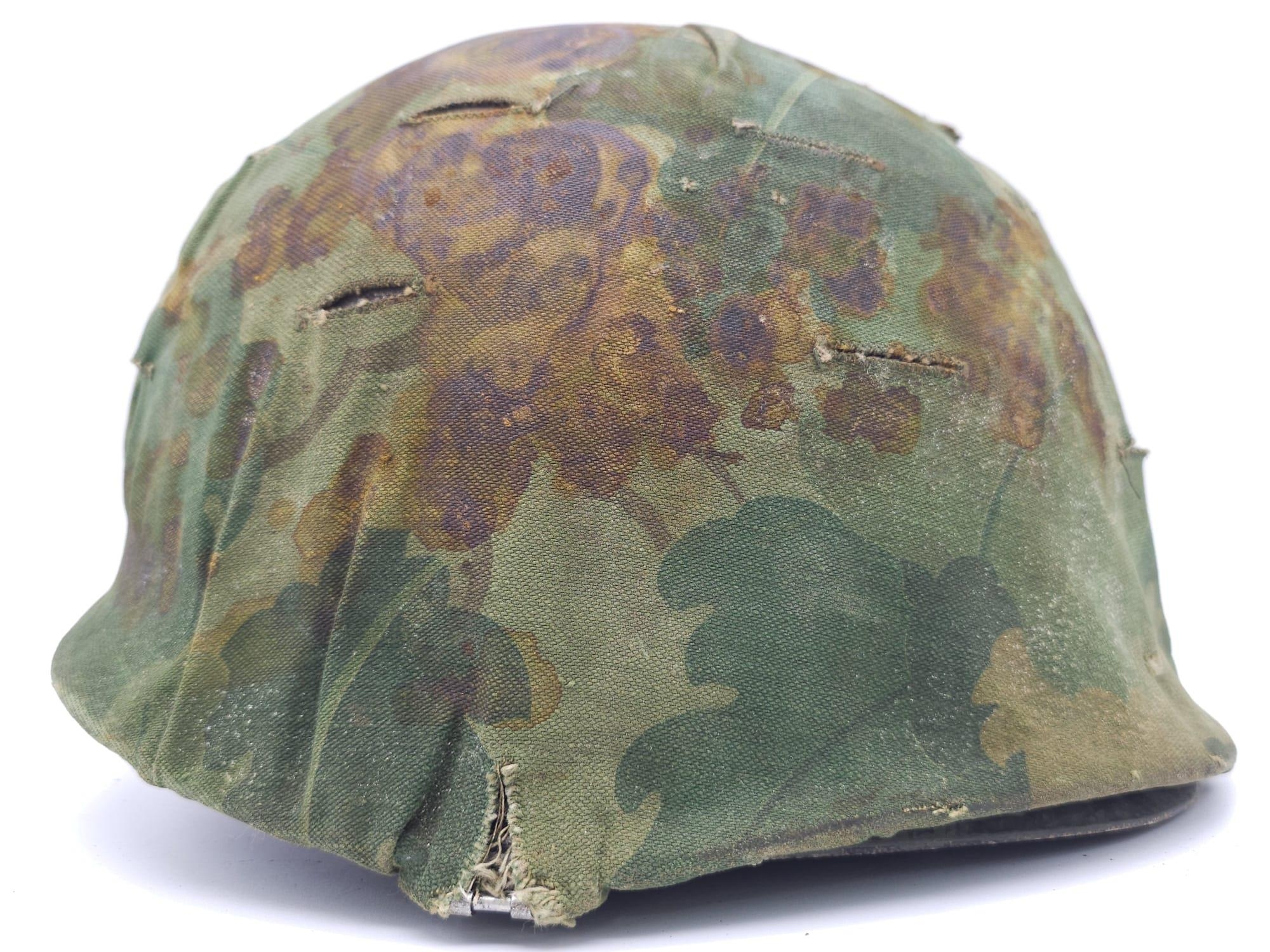 Vietnam War Era US M1 Helmet with Mitch pattern Cover and liner. Bought from a farmer in Da-Nang - Image 4 of 9