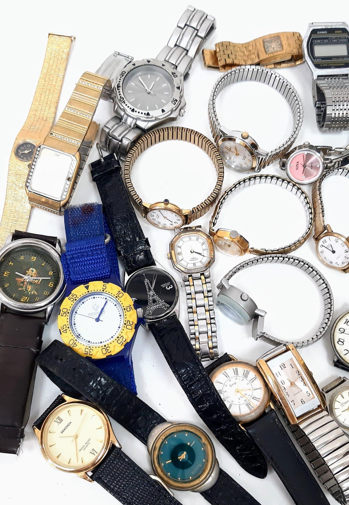 A Collection of 32 Gents and Ladies Watches - Includes Rotary, Sekonda and Casio brands. Most in - Image 3 of 3