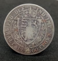 A Fine Condition 1900 Queen Victoria Half Crown Coin.