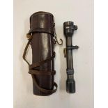 A WW2 German K98 AJACK 4 x 90 Rifle Scope and Case. The scope has the serial number 37867. The scope