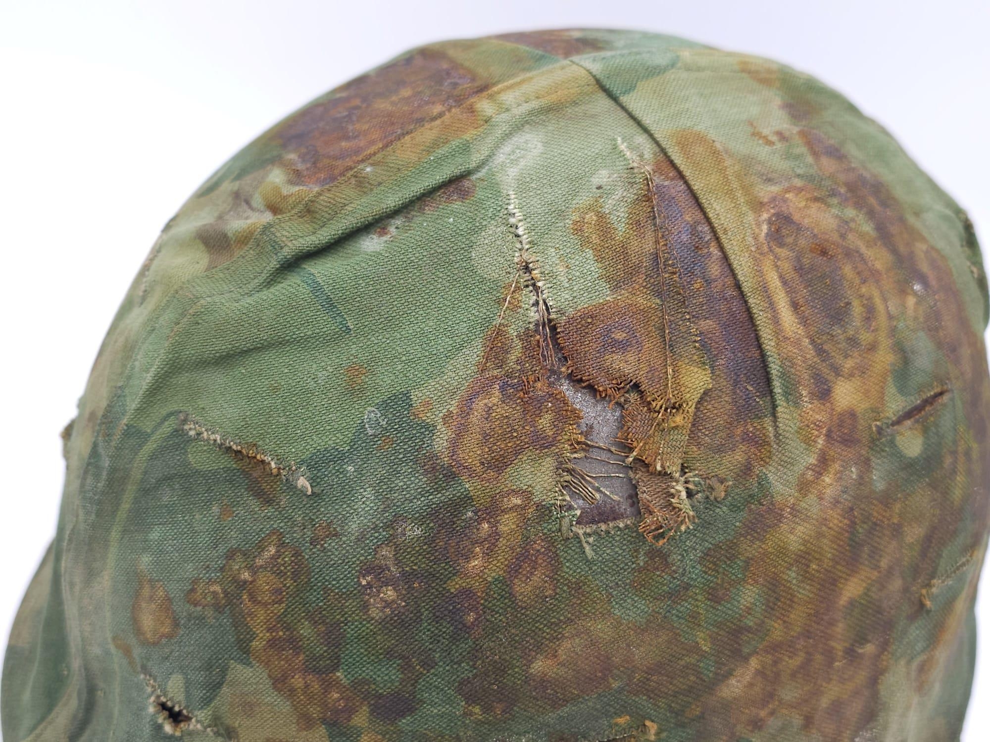 Vietnam War Era US M1 Helmet with Mitch pattern Cover and liner. Bought from a farmer in Da-Nang - Image 6 of 9