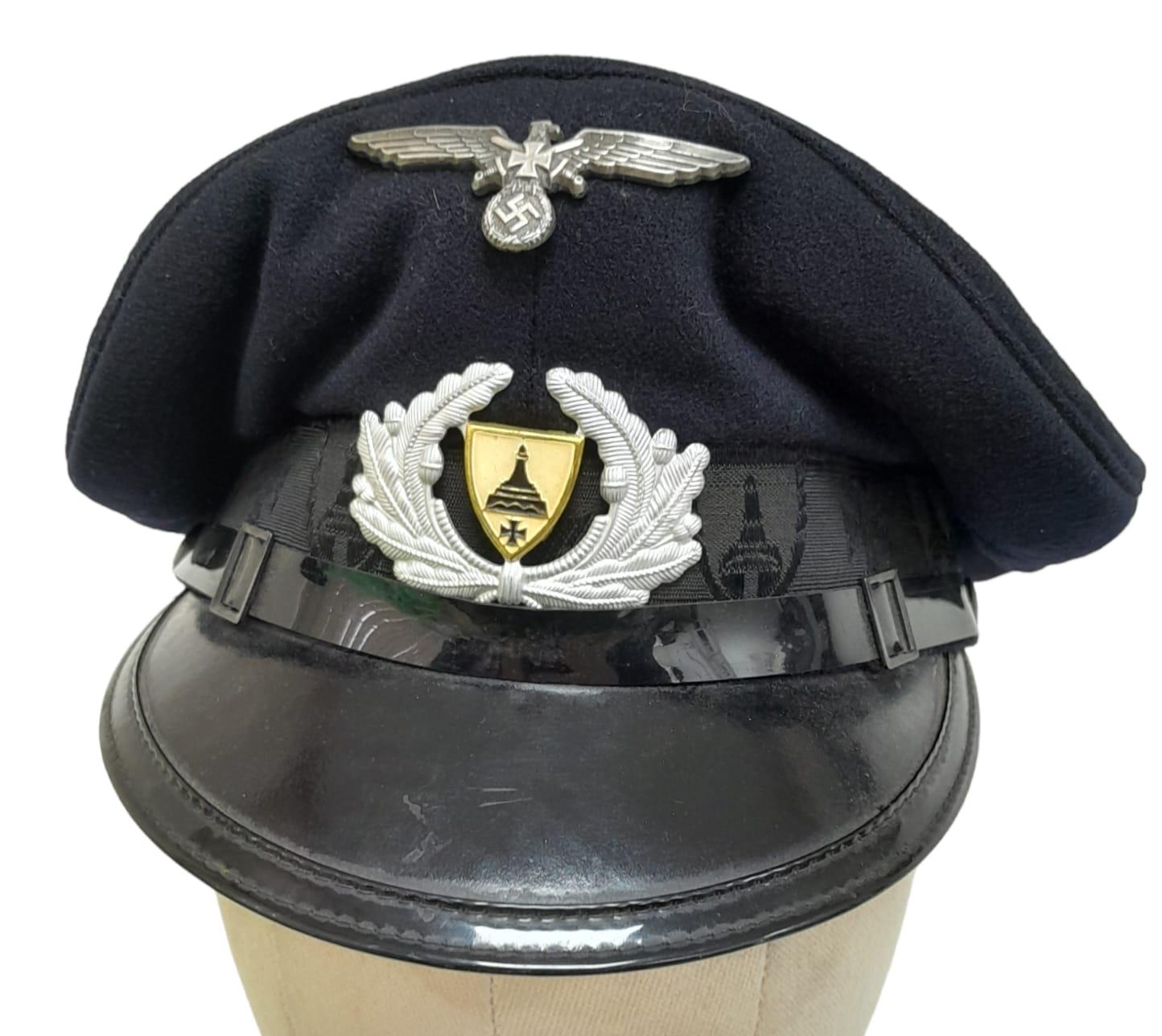 Post War German Veterans Cap with an original WW2 German Veterans Eagle Cap Badge.