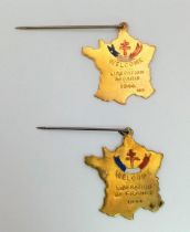 3 x WW2 French Liberation Pins. 1 x Liberation France, 1 x Liberation Paris and 1x Free French cross