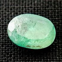 A 1.28ct Oval Shape Zambian Emerald Gemstone. GGI Certified