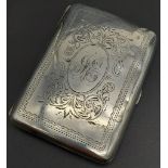 A 1904 Sterling Silver Cigarette Case by William Hutton & Sons, of Birmingham. Fully hallmarked, a
