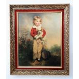 Beautifully framed artwork with character and depth. The boy with dog is ""Master James Alexander