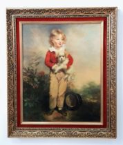 Beautifully framed artwork with character and depth. The boy with dog is ""Master James Alexander