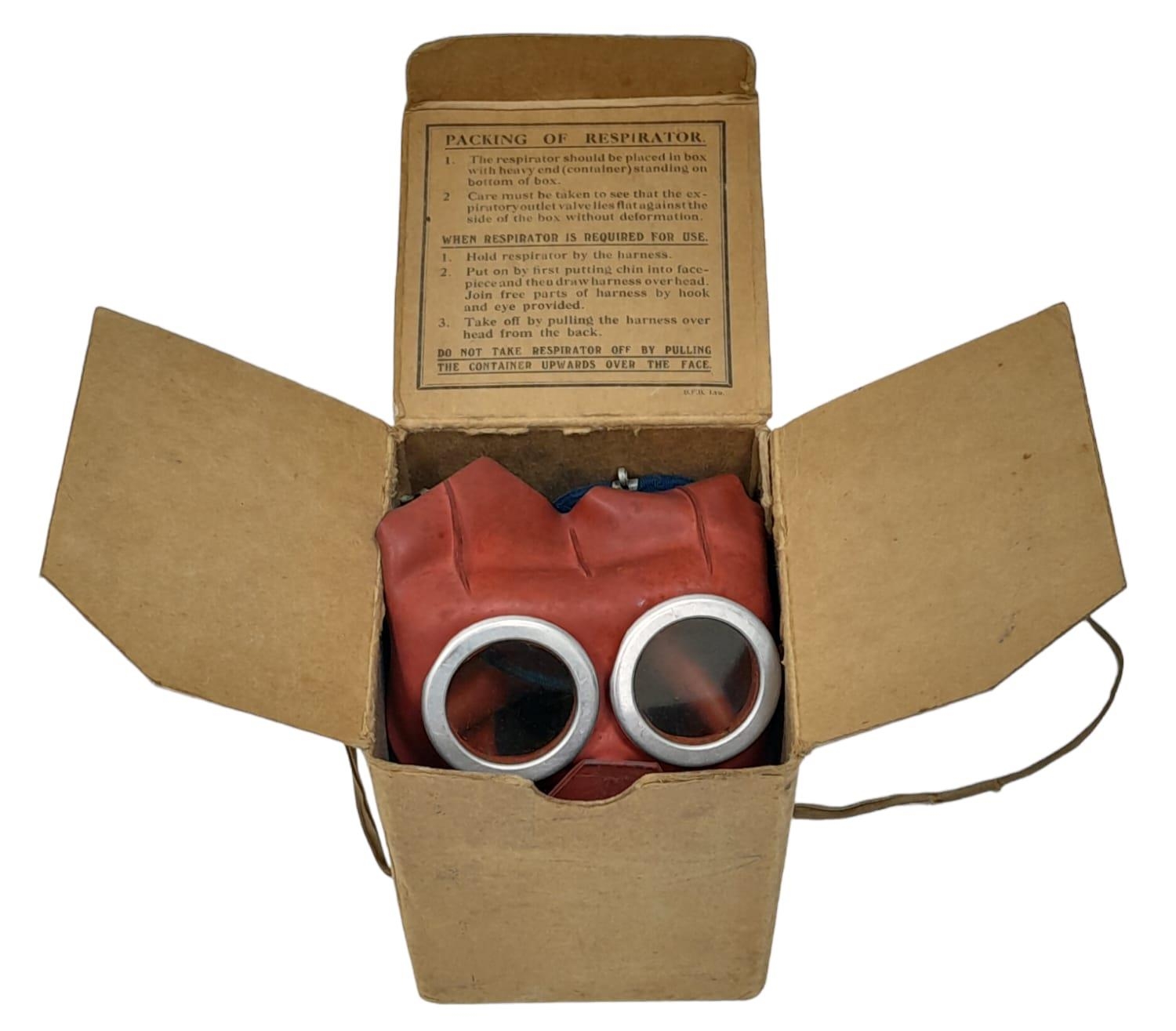 WW2 British Home Front Childs “Micky Mouse” Gas Mask in original box. - Image 5 of 10