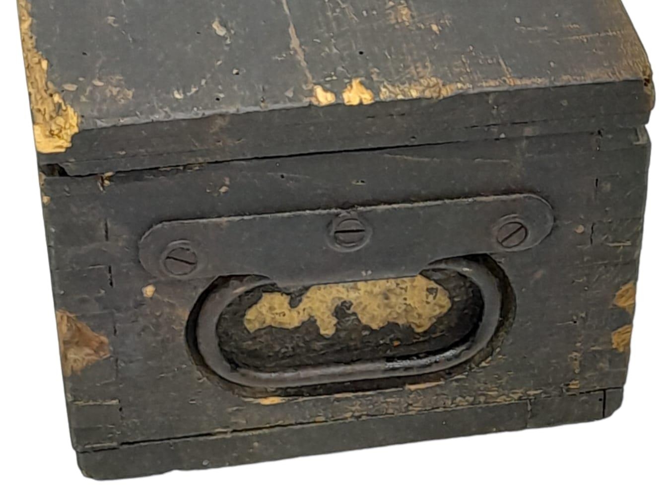 WW2 German 15cm Sig 33 Cartridge Box with original labels, stencils, and internals. - Image 3 of 7