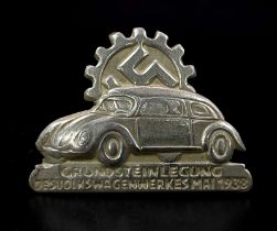 3rd Reich 1938 KDF Factory Corner Stone Laying Pin.