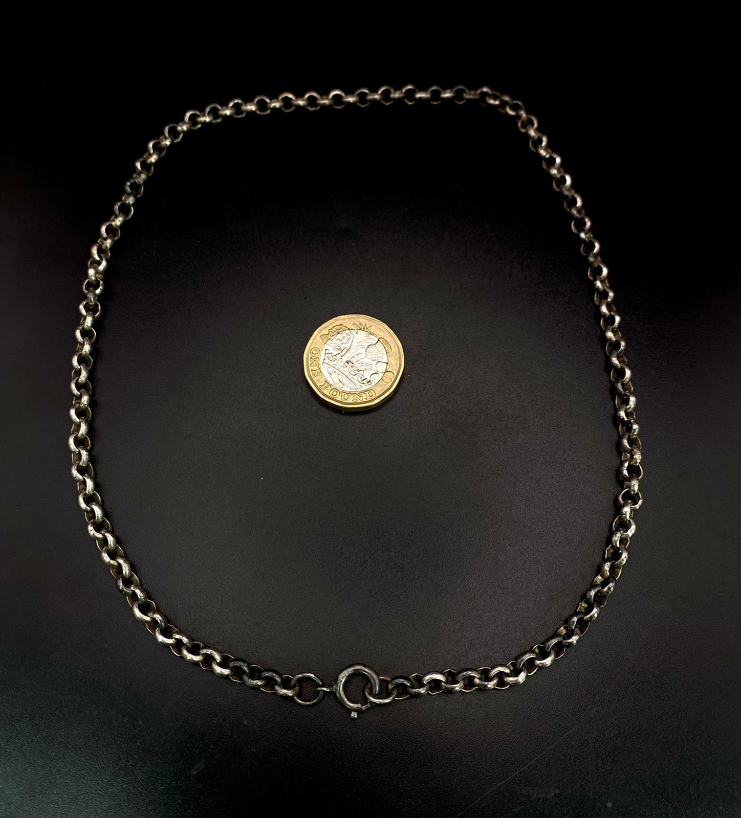 Vintage Sterling Silver Circle Link Necklace. 44cm length, 22.3g total weight. - Image 3 of 4
