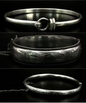 A trio of Sterling Silver Bracelets. A great variety of designs and patterning. Total weight: 58.7g