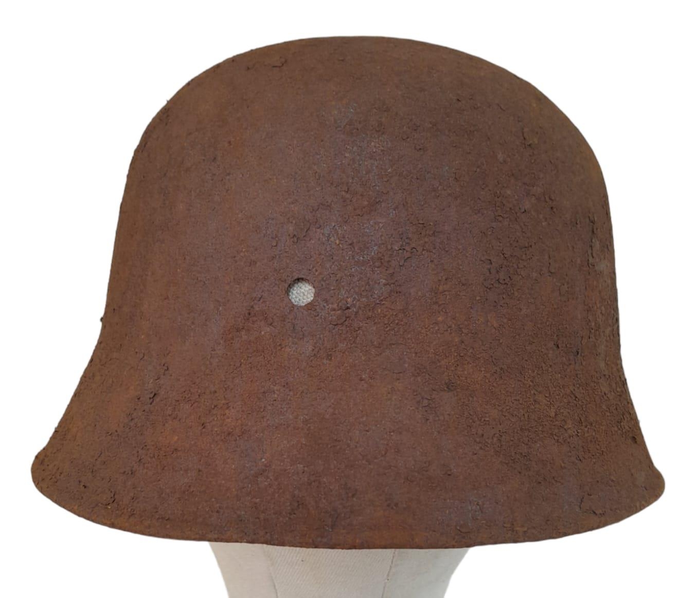 WW1 Ottoman (Turkish) Helmet. Essentially a peak less M16 Stahlhelm Helmet for the Muslim Ottoman’ - Image 2 of 4