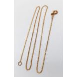 An 18K Yellow Gold Disappearing Necklace. 40cm. 2.62g weight.