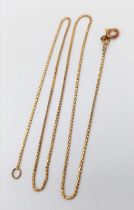 An 18K Yellow Gold Disappearing Necklace. 40cm. 2.62g weight.