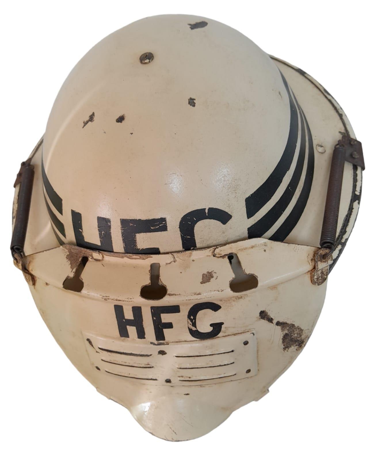WW2 British Home Front Head Fire Guards Helmet with visor. Often used when dealing with German - Image 3 of 6