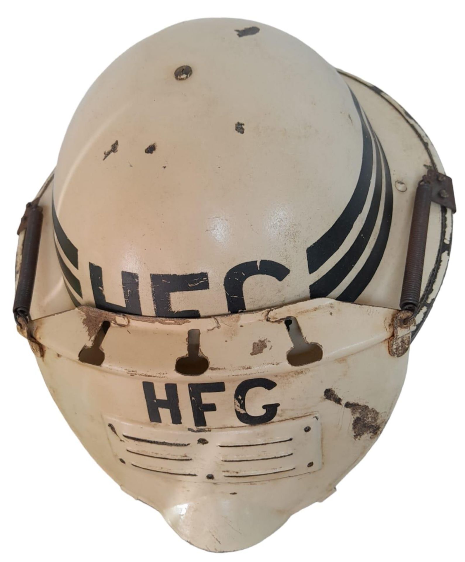 WW2 British Home Front Head Fire Guards Helmet with visor. Often used when dealing with German - Bild 3 aus 6