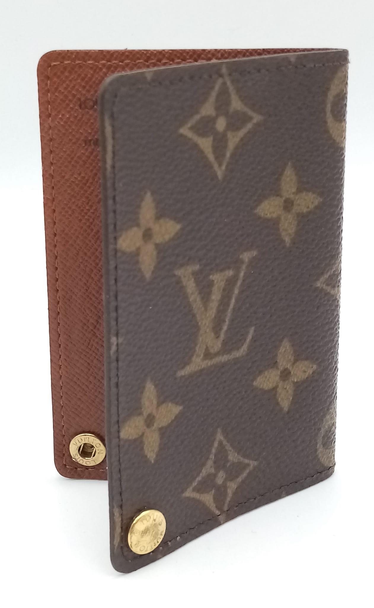 A Louis Vuitton Monogram Card Holder. Pebbled leather exterior, press stud closure. Brown leather - Image 2 of 7