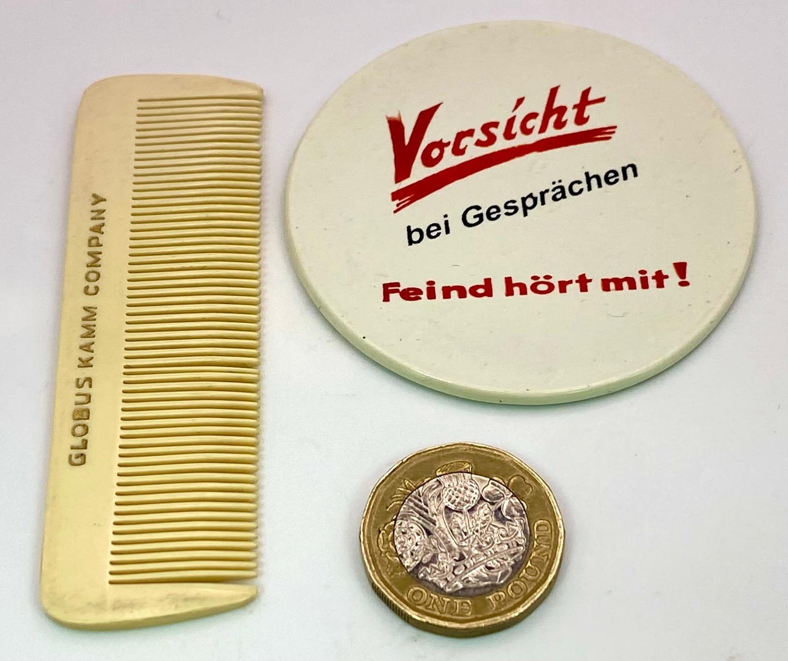 WW2 German Mirror and Comb Set from an Officers R&R Hotel in Paris. - Image 2 of 3