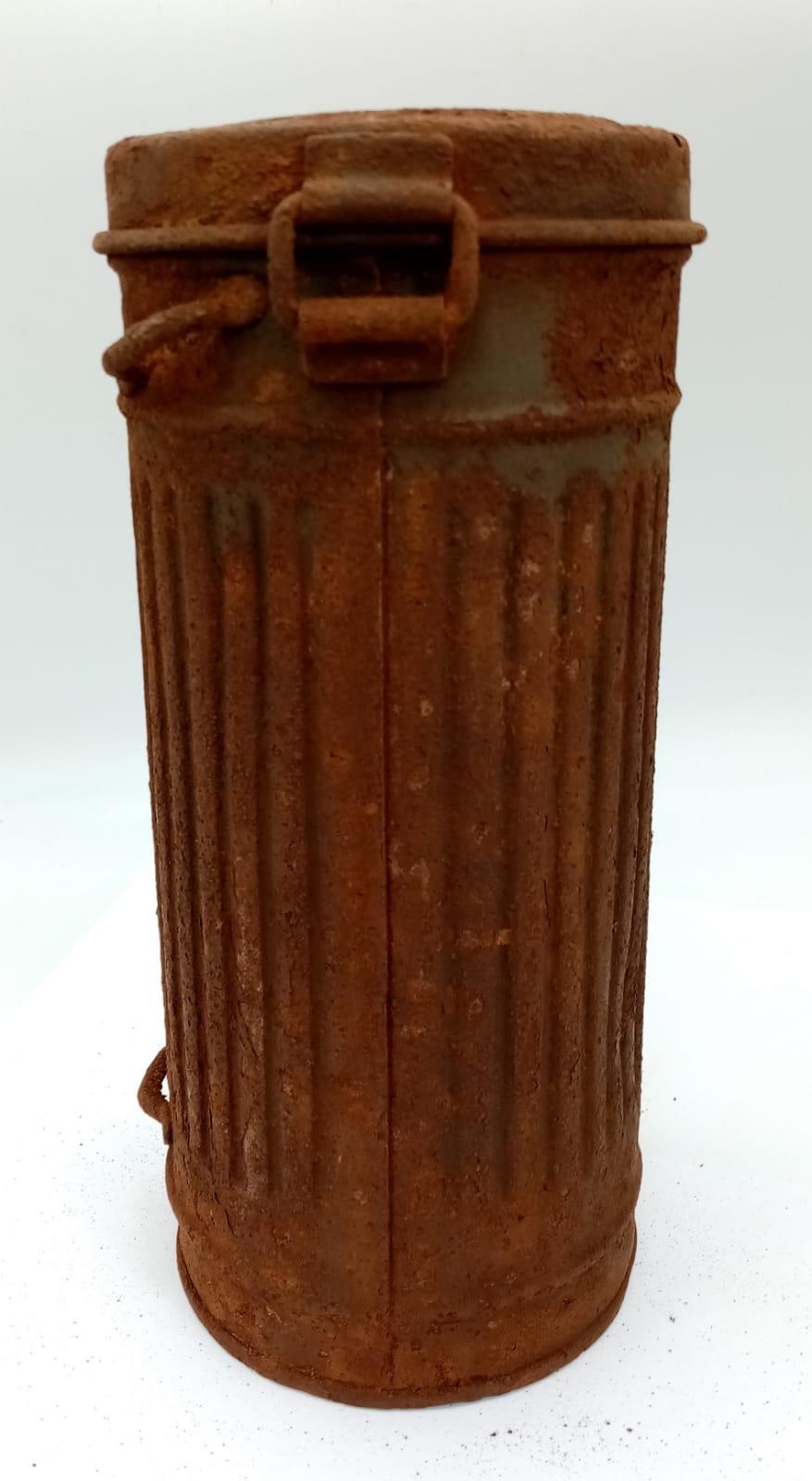 Semi Relic WW2 German Medics Gas Mask Canister. Found in Normandy, France. - Image 2 of 4