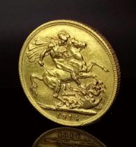 A 22 K gold, full sovereign, King George V. 1914, 8 g.