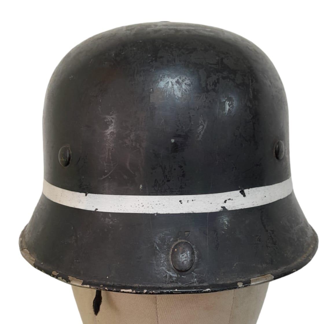 WW2 German Luftwaffe Crash Tender Crew Helmet. - Image 4 of 6