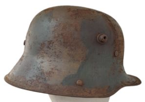 WW1 Imperial German M17 Camouflage Helmet with Liner.