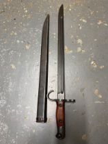 A WW2 Japanese Arisaka Type 30 Bayonet with its arsenal stamp - comes with scabbard. ML349