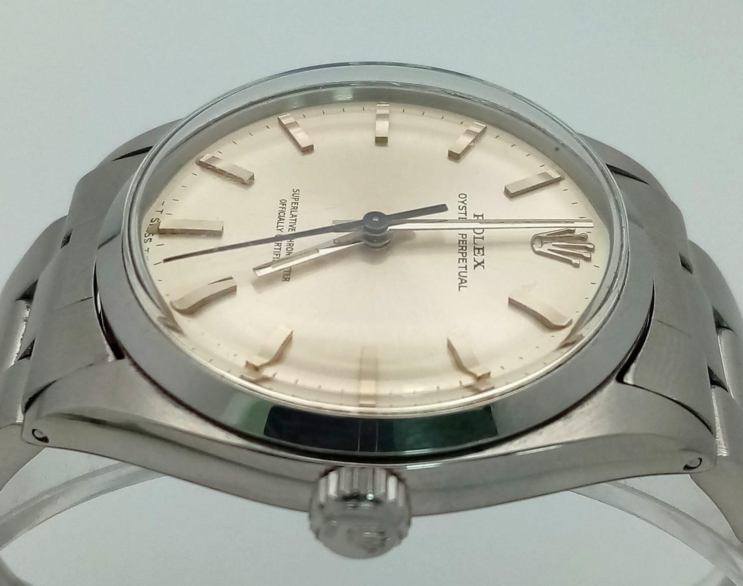 A Vintage Rolex Oyster Perpetual Gents Watch. Stainless steel bracelet and case - 34mm. Automatic - Image 5 of 9