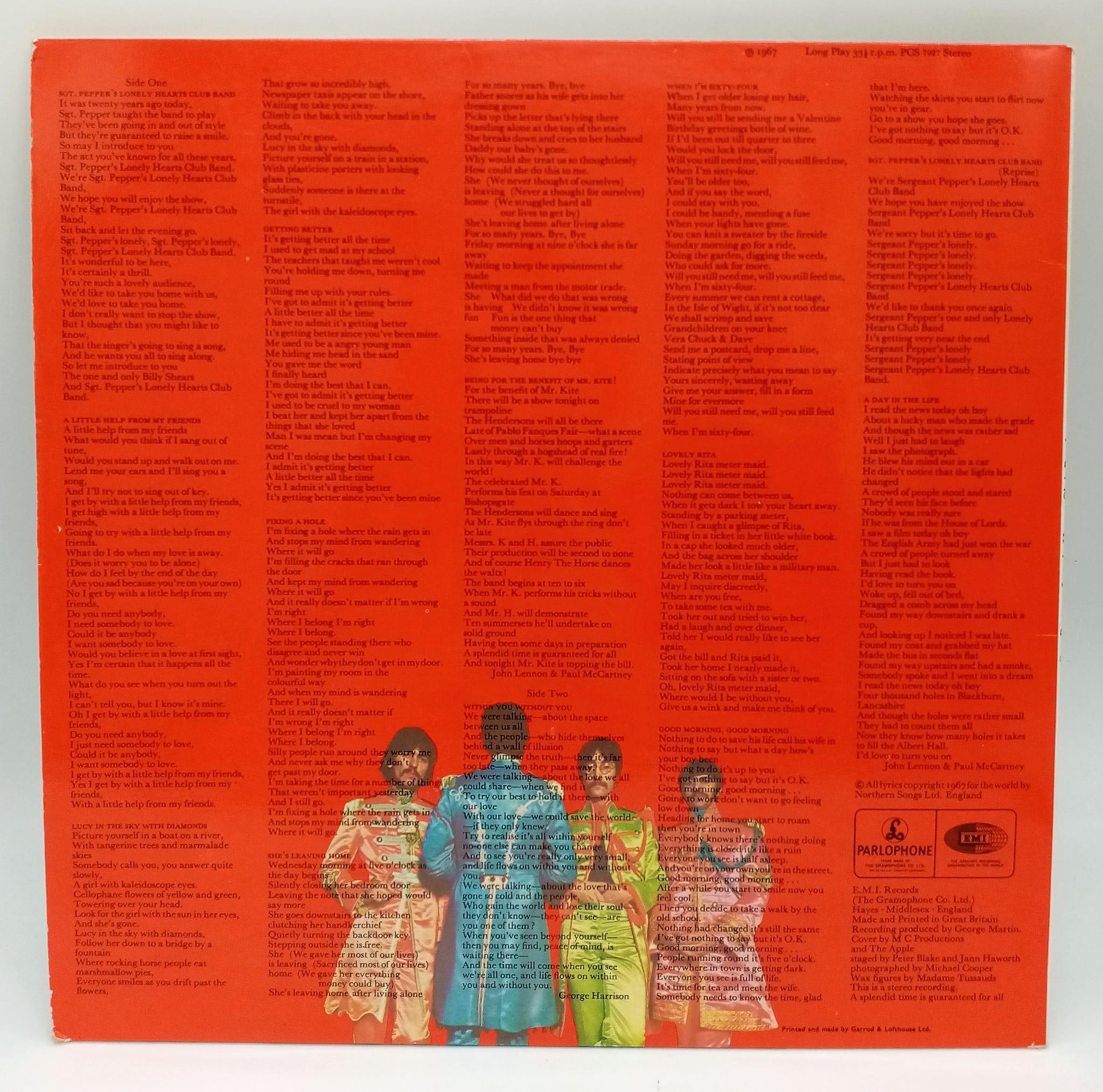 The Beatles Sgt Pepper Vinyl Album with Original Cut-Out Poster. EMI - 1967 issue. - Image 2 of 5