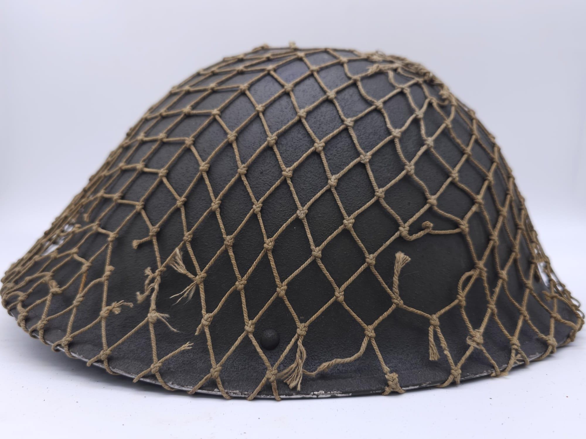 Korean War Era British Mk III Helmet. 1945 Dated Liner. Insignia of the Gloucestershire Regiment - Image 6 of 9