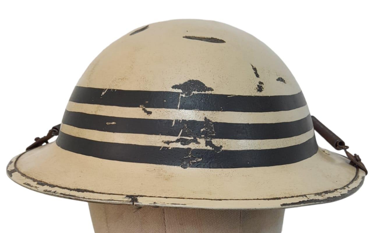 WW2 British Home Front Head Fire Guards Helmet with visor. Often used when dealing with German - Image 5 of 6